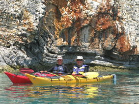 paddling towards Vathi